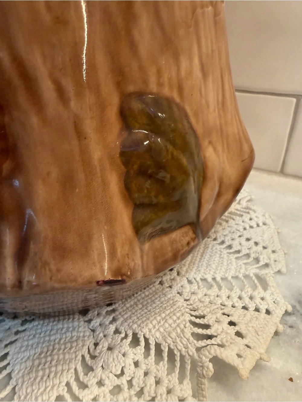 Brown Ceramic Squirrel Cookie Jar - Decorative Food Storage